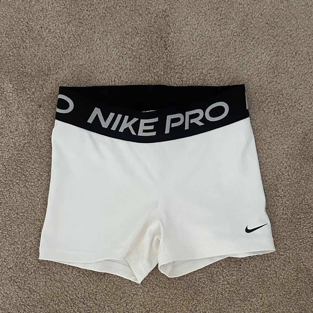 Nike Pro White and Black Training Shorts